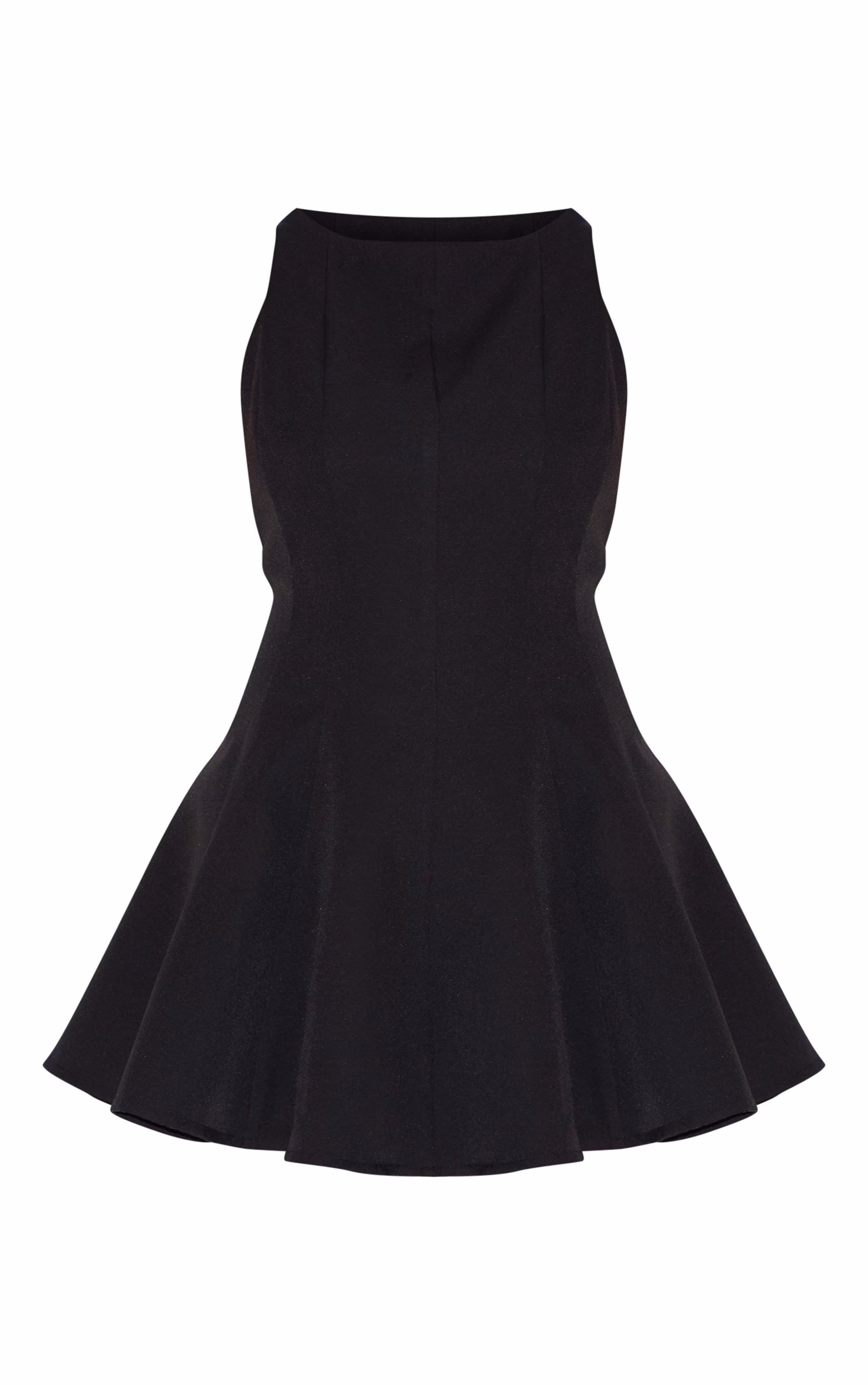 Plus Black Woven Pleated Slash Neck Shift Dress