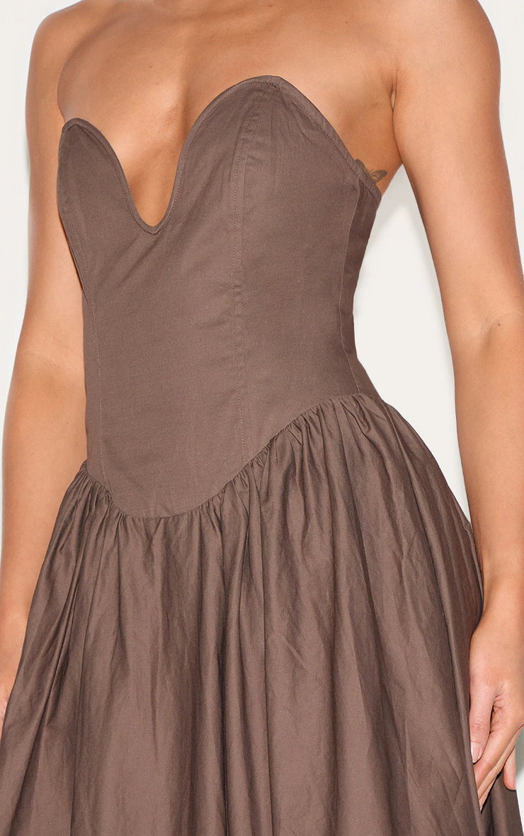 Tall Mushroom Bandeau Floaty Woven Midaxi Dress