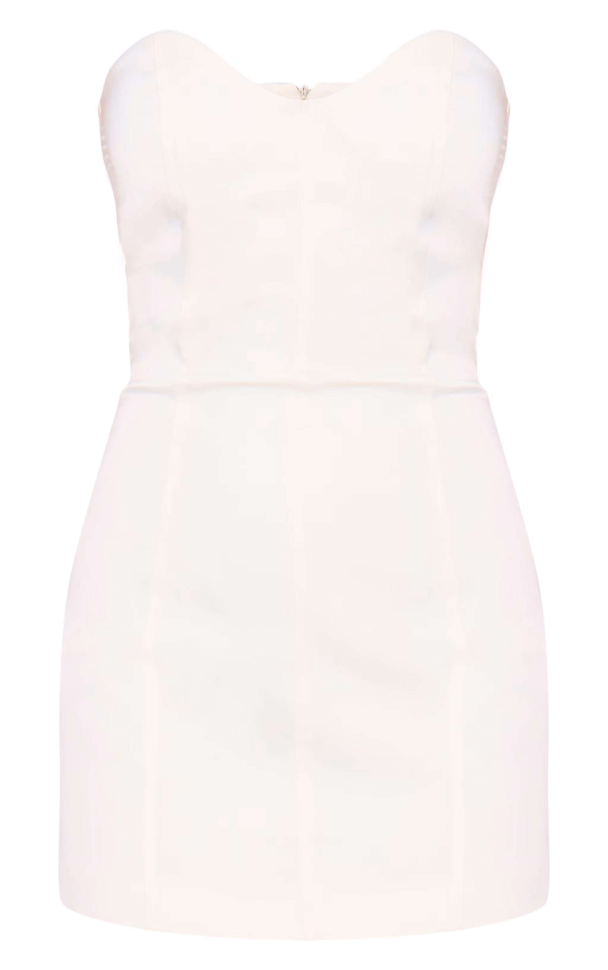 Cream Satin Sweetheart Neckline Mini Dress