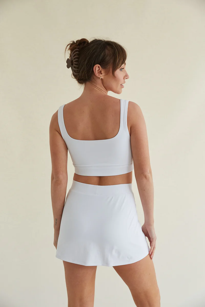 Kenzie Double Lined Crop Tank in White