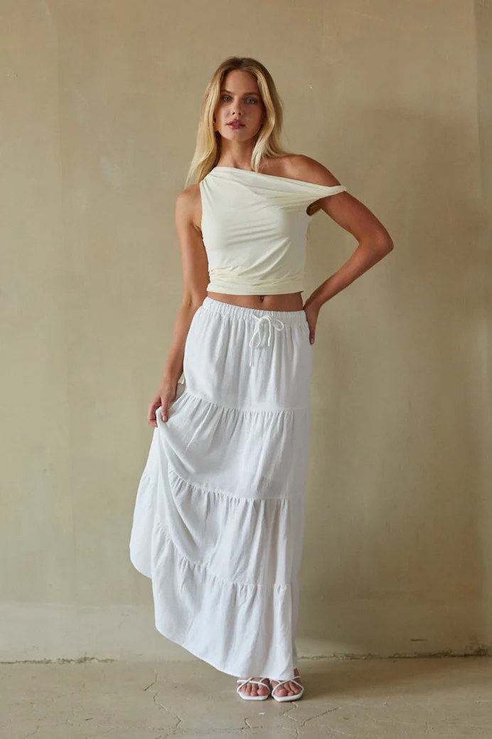 Fern Linen Tiered Maxi Skirt