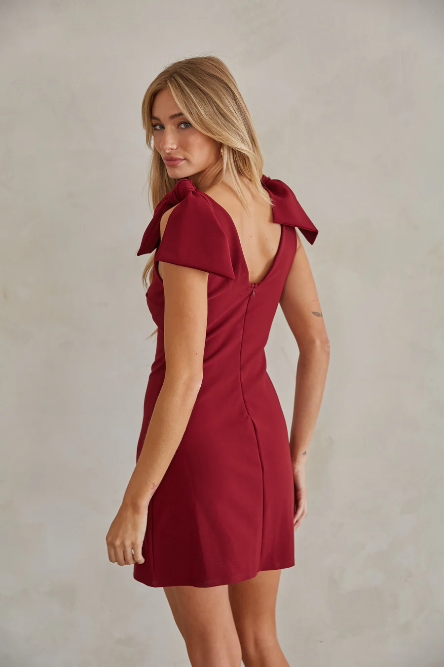 Audrey Bow Strap Mini Dress