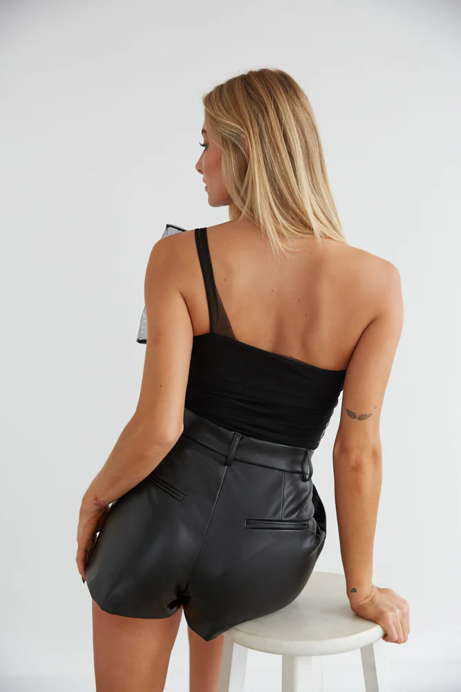 Christina One Shoulder Mesh Bodysuit