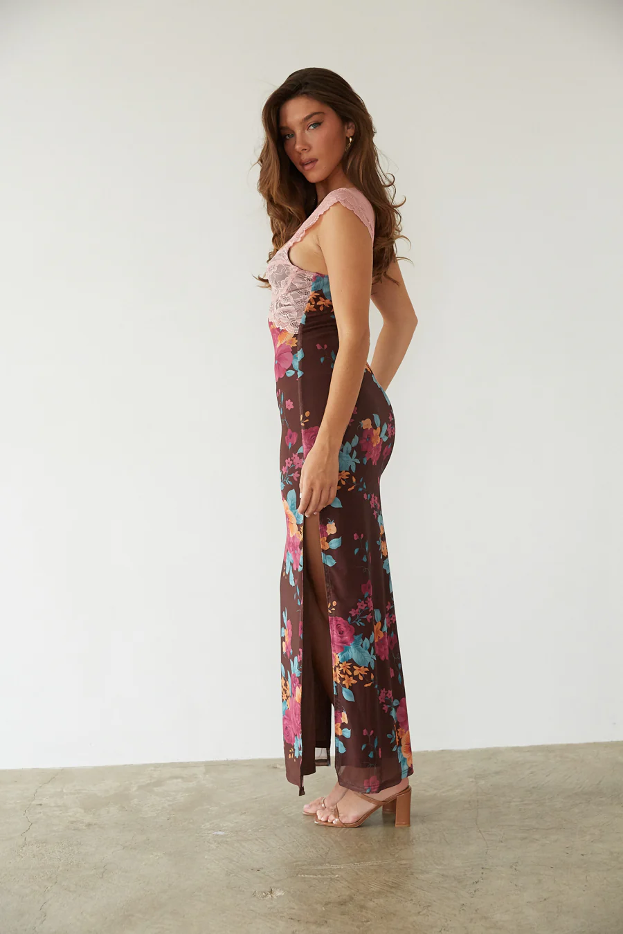 Mimi Floral Mesh Maxi Dress
