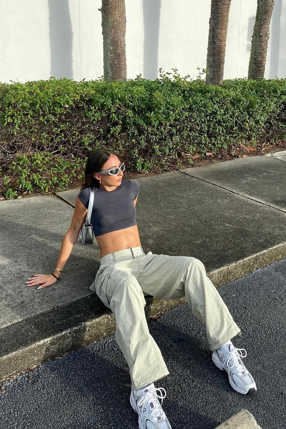 Lydia Contrast Seam Parachute Pants