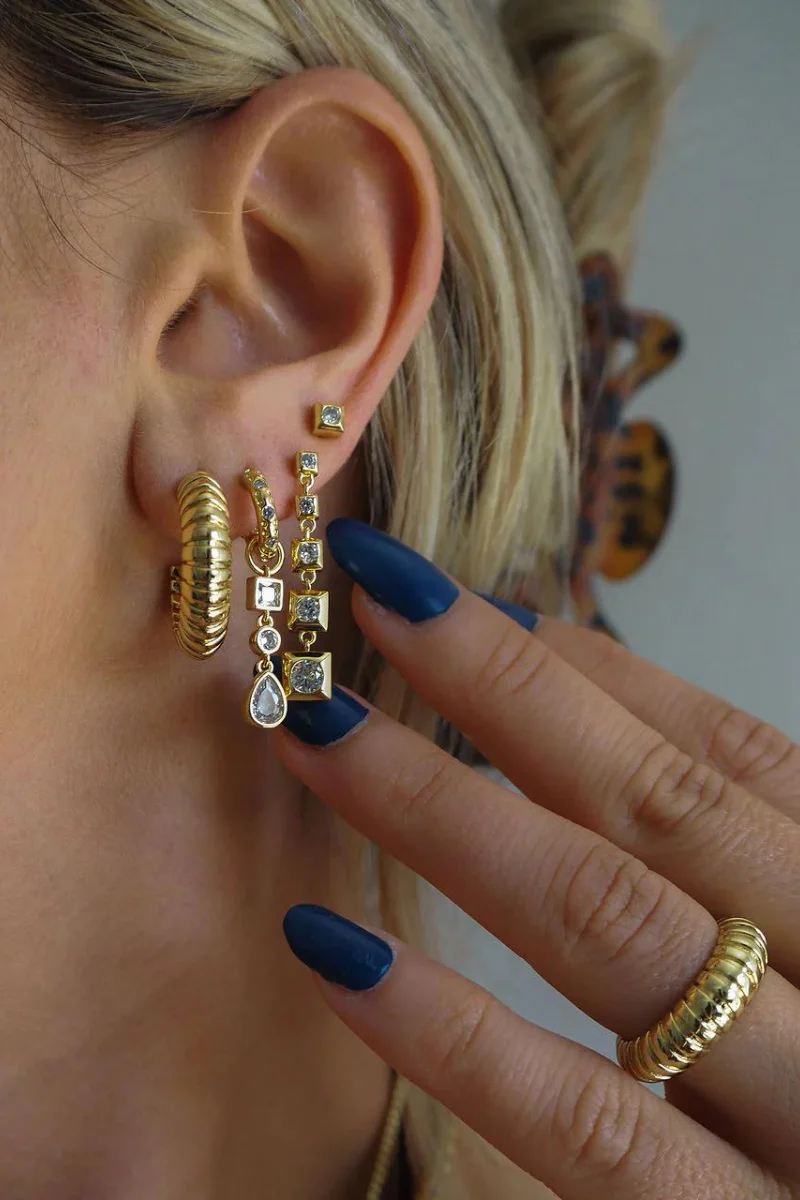 LUV AJ Snake Chain Hoops