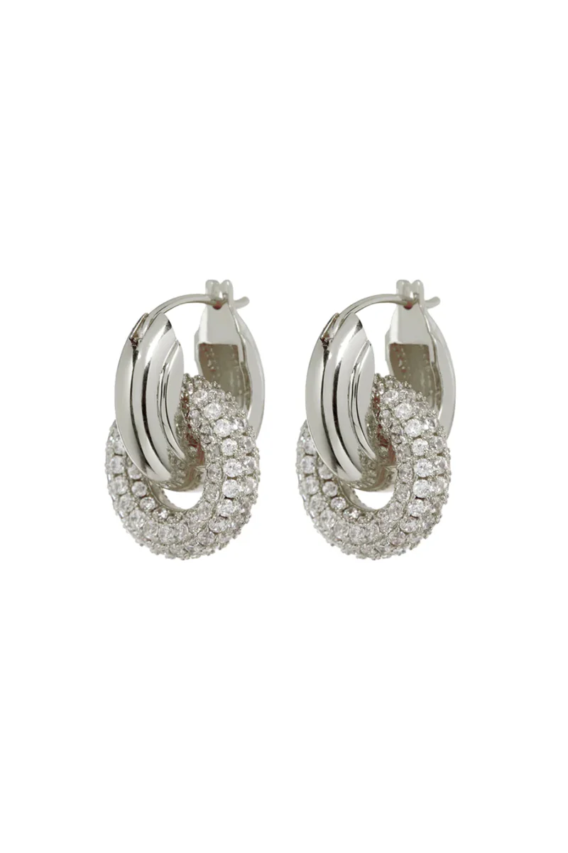 LUV AJ Pave Interlock Hoops