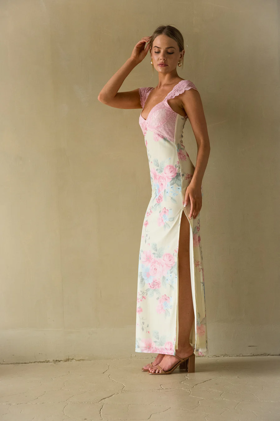 Mimi Floral Mesh Maxi Dress