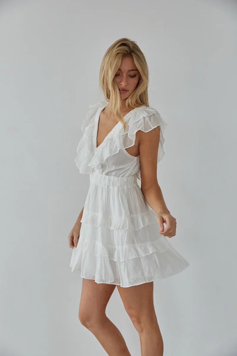 Xena Flutter Sleeve Mini Dress