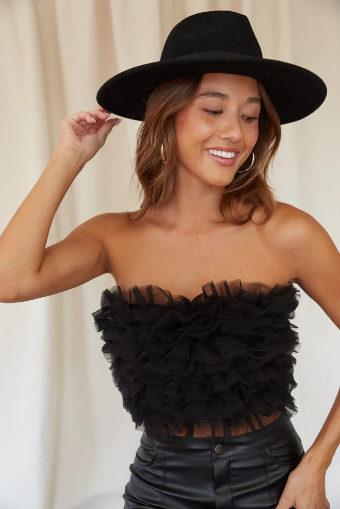 Zoe Tulle Frills Tube Top