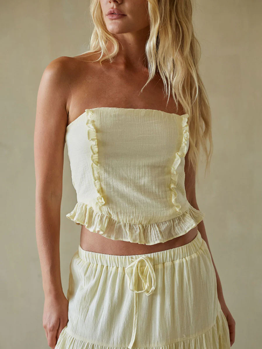 Simona Ruffle Tube Top
