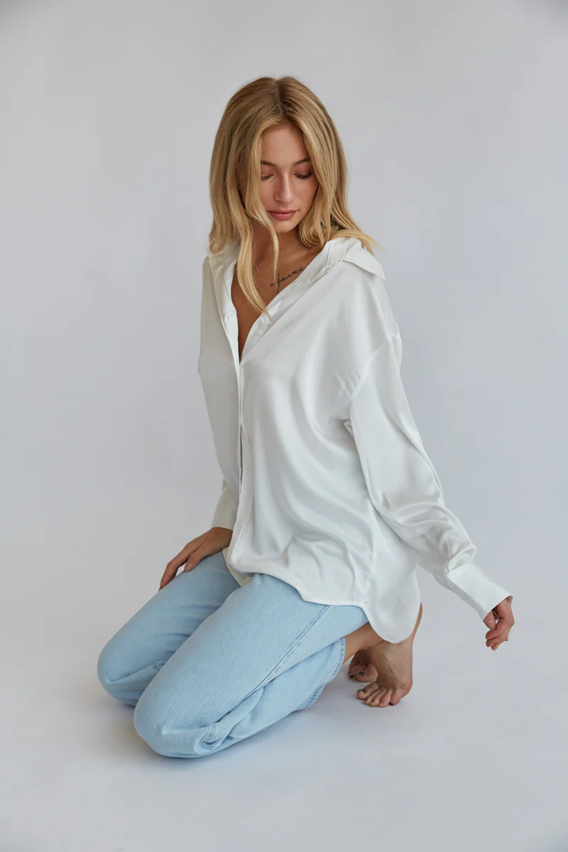 Jonna Satin Button Up Shirt