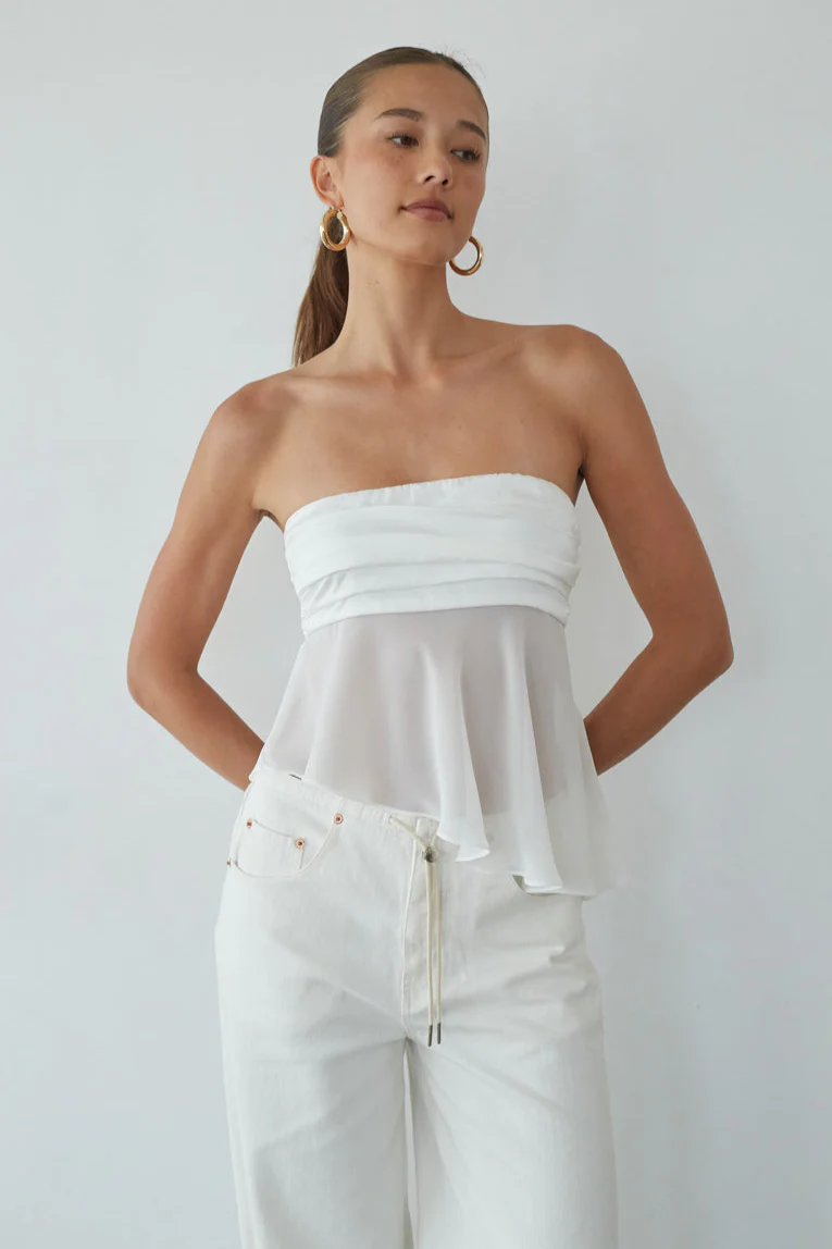 Sharlene Asymmetrical Sheer Top