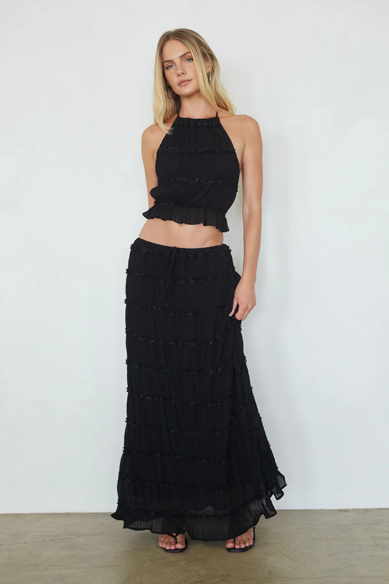 Kehlani Ruching Maxi Skirt