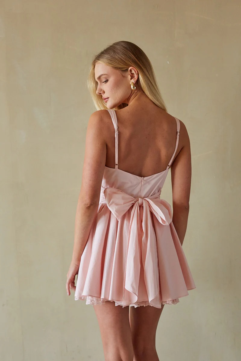 Belle Lace Trim Corset Mini Dress