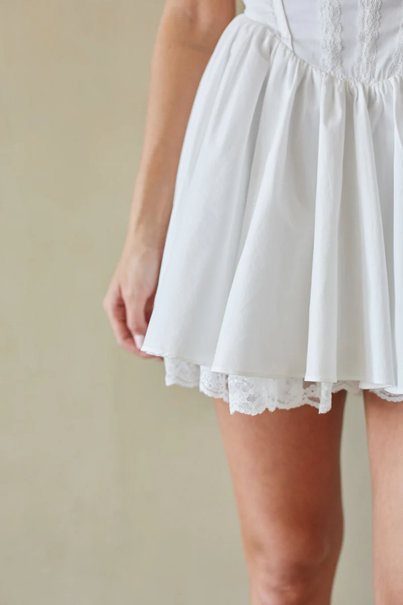 Belle Lace Trim Corset Mini Dress