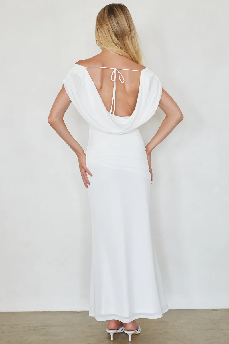 Dorit Mesh Tie Waist Maxi Dress