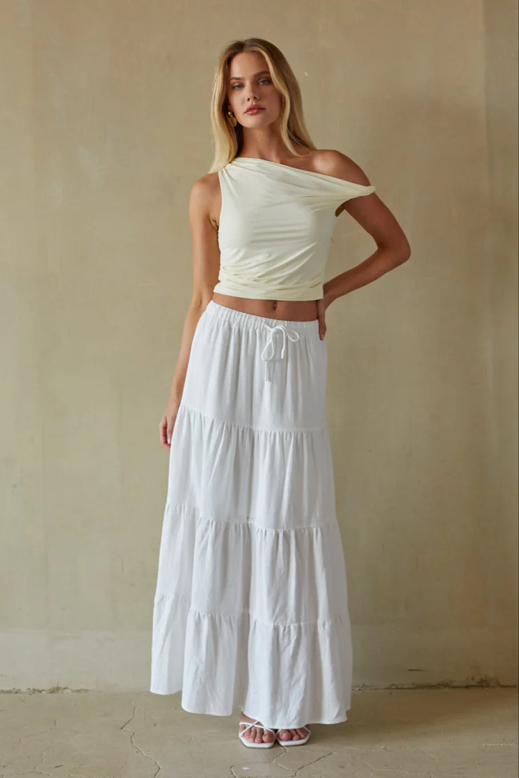 Fern Linen Tiered Maxi Skirt