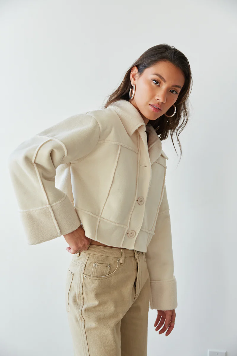 Lyndsey Sherpa Cropped Jacket