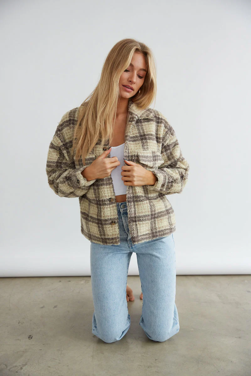 Kimberly Plaid Sherpa Shacket