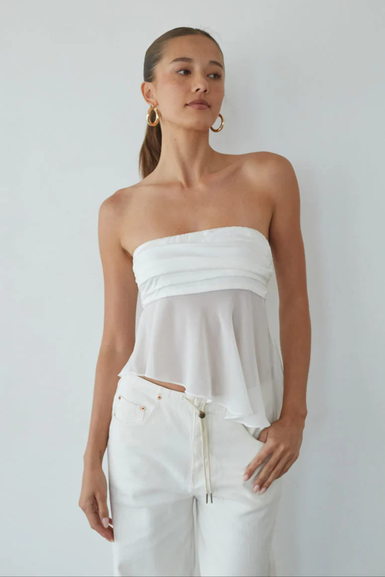 Sharlene Asymmetrical Sheer Top