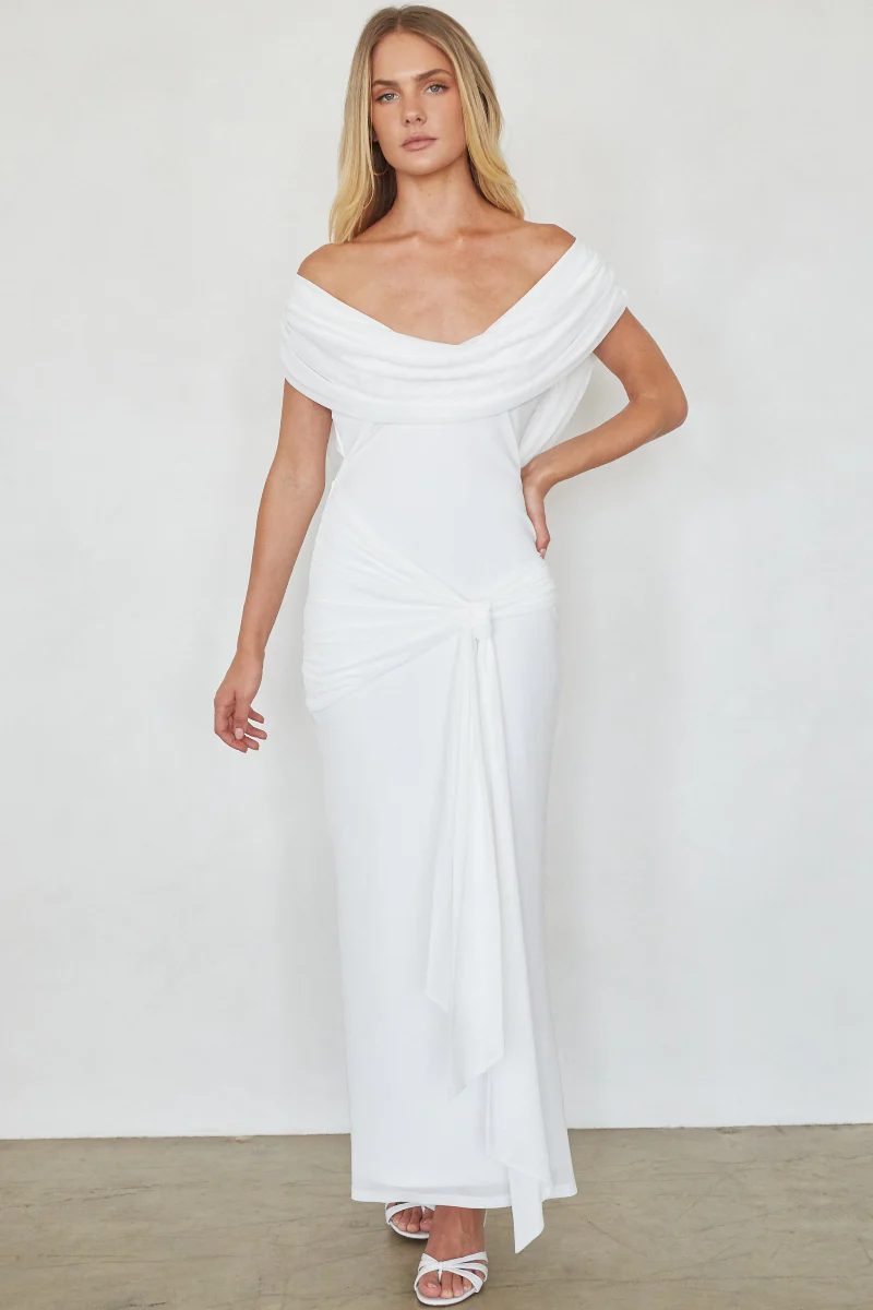 Dorit Mesh Tie Waist Maxi Dress