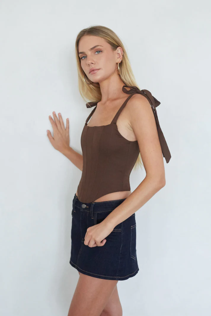 Serenity Bow Strap Corset Top