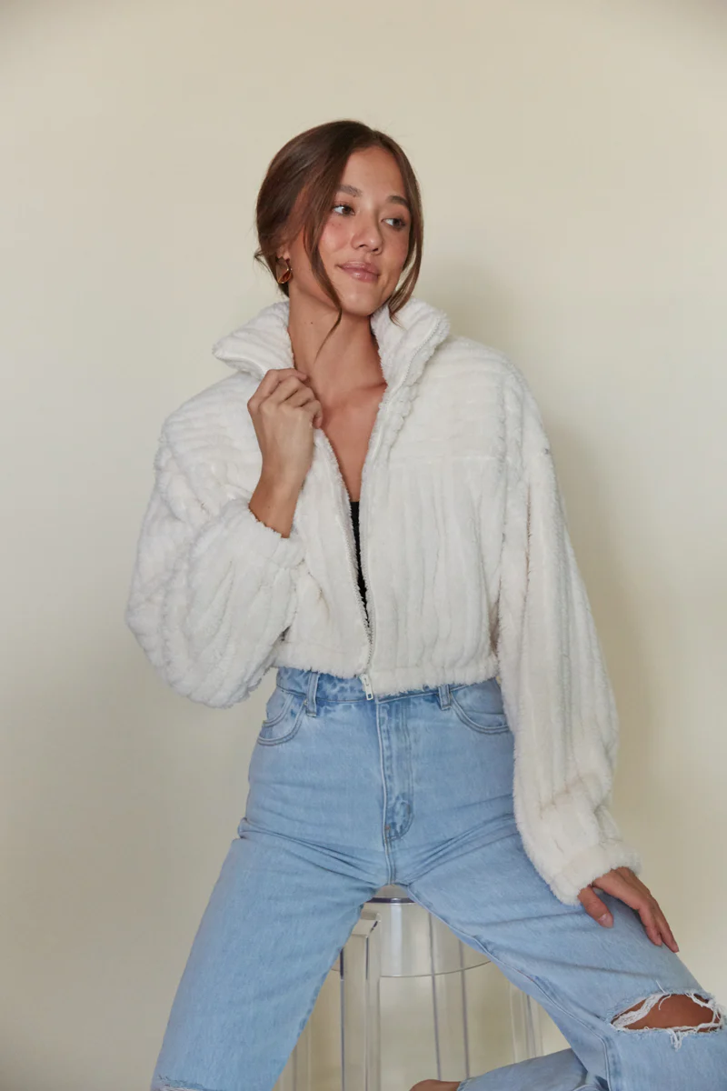Madison Cropped Plush Jacket