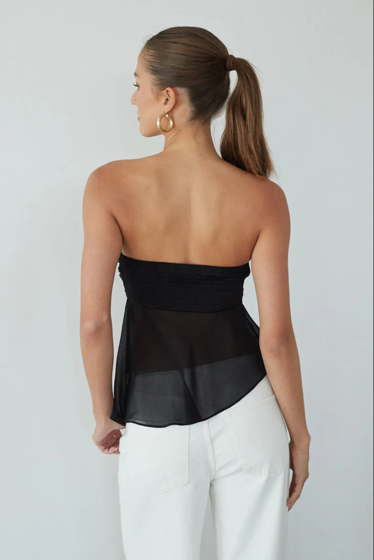 Sharlene Asymmetrical Sheer Top