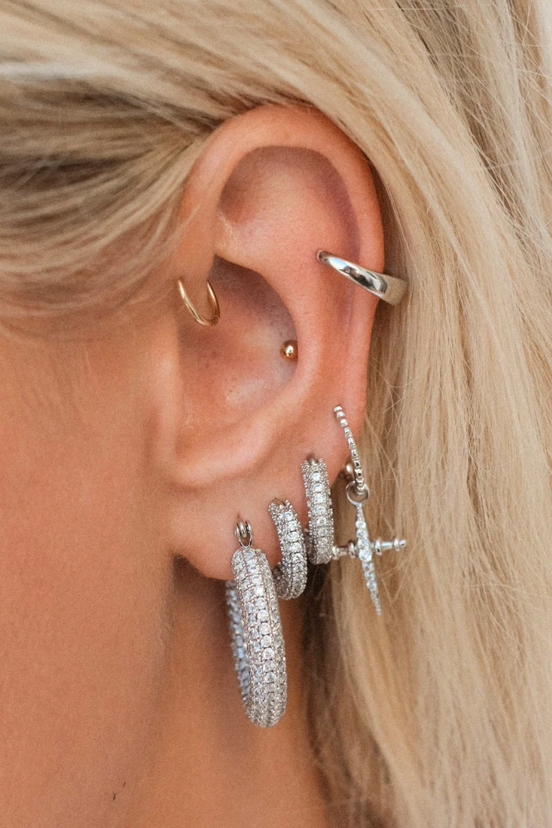 LUV AJ Pave Baby Amalfi Hoops