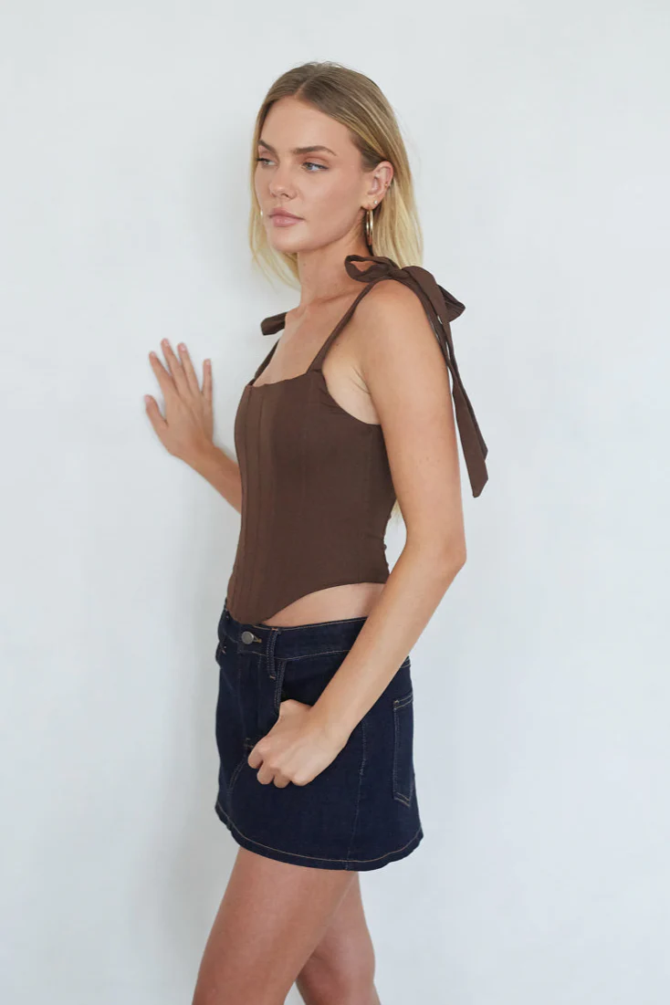 Serenity Bow Strap Corset Top