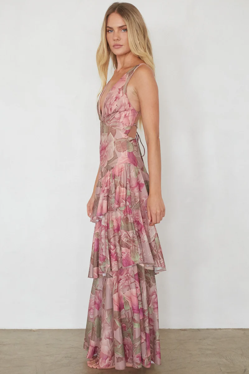 Imogen Mesh Tiered Maxi Dress