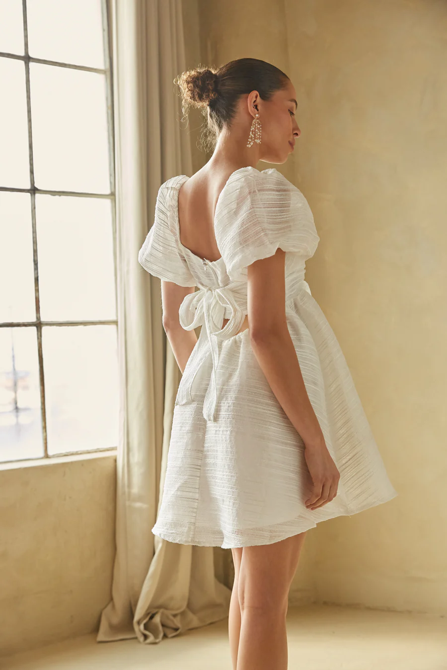 Parisa Puff Sleeve Babydoll Mini Dress