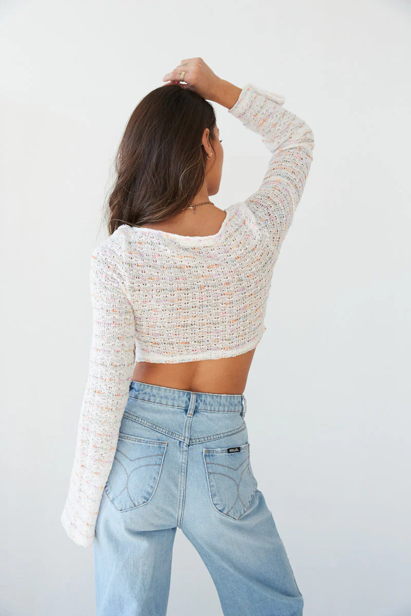 Monae Pointelle Knit Crop Top