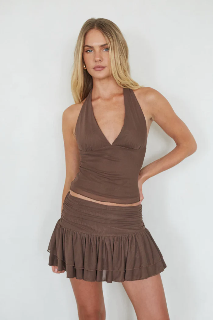 Alexi Mesh Mini Ruffle Skort