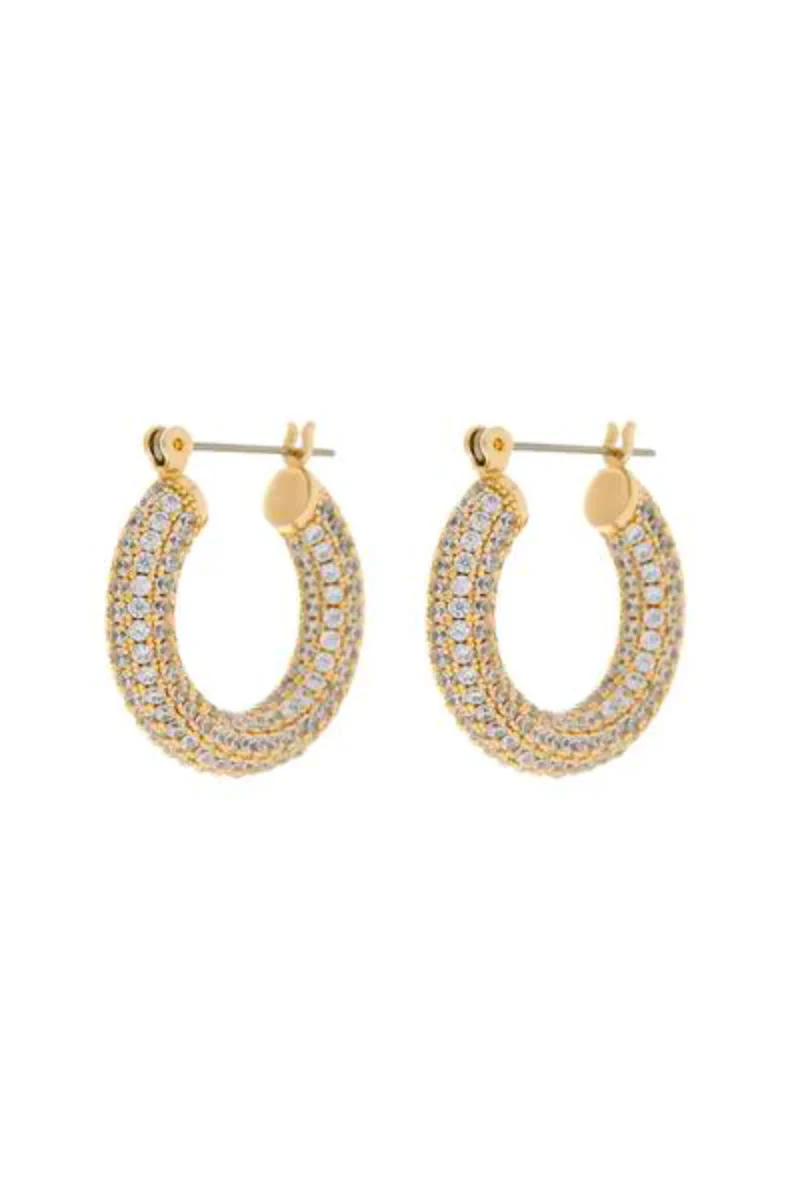 LUV AJ Pave Baby Amalfi Hoops