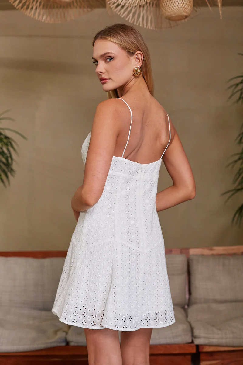 Cambrie Eyelet Mini Dress