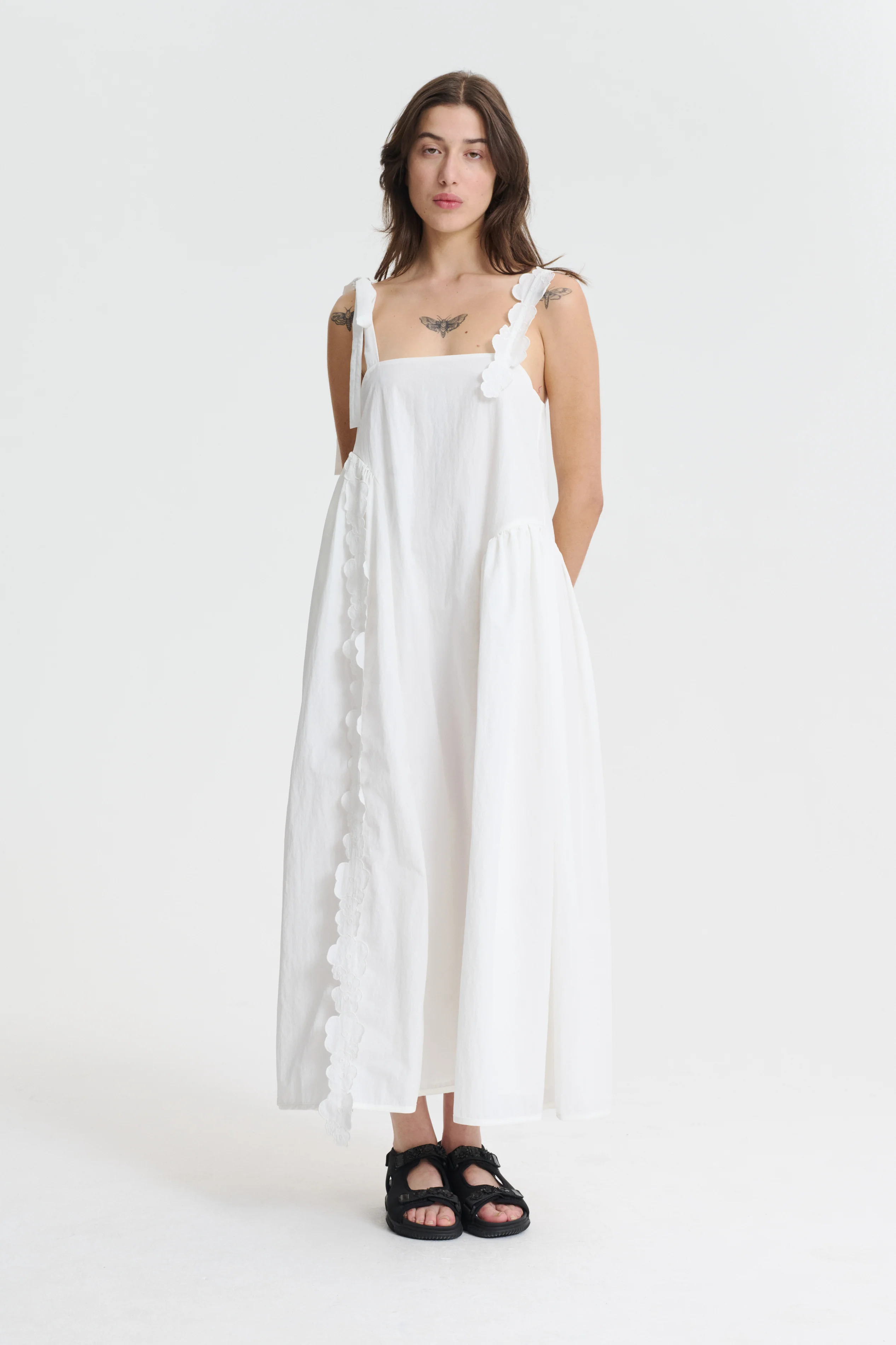 OAKLYN | DRESS RECYCLED TAFFETA WHITE