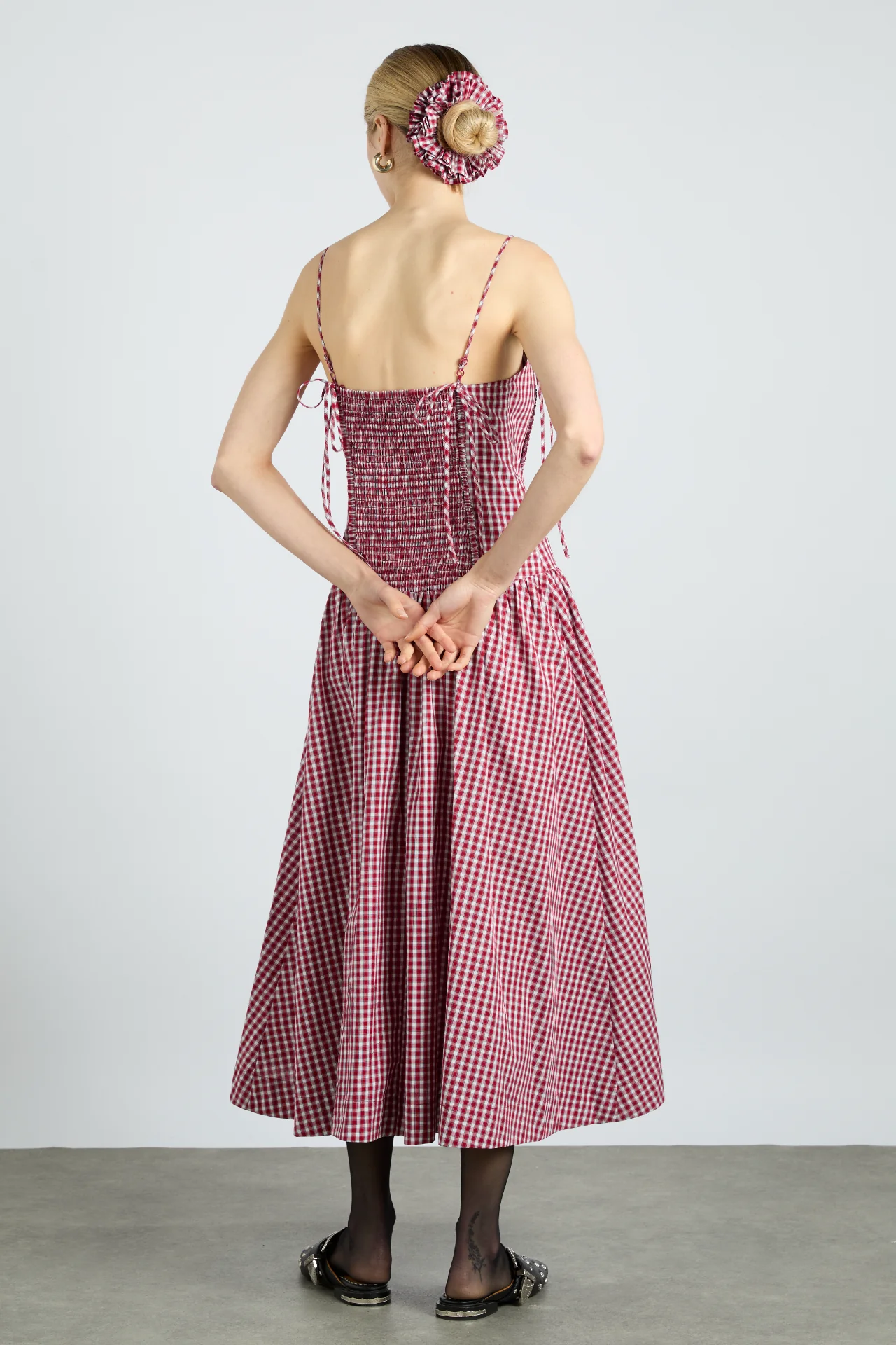 faith midi dress - cherry gingham