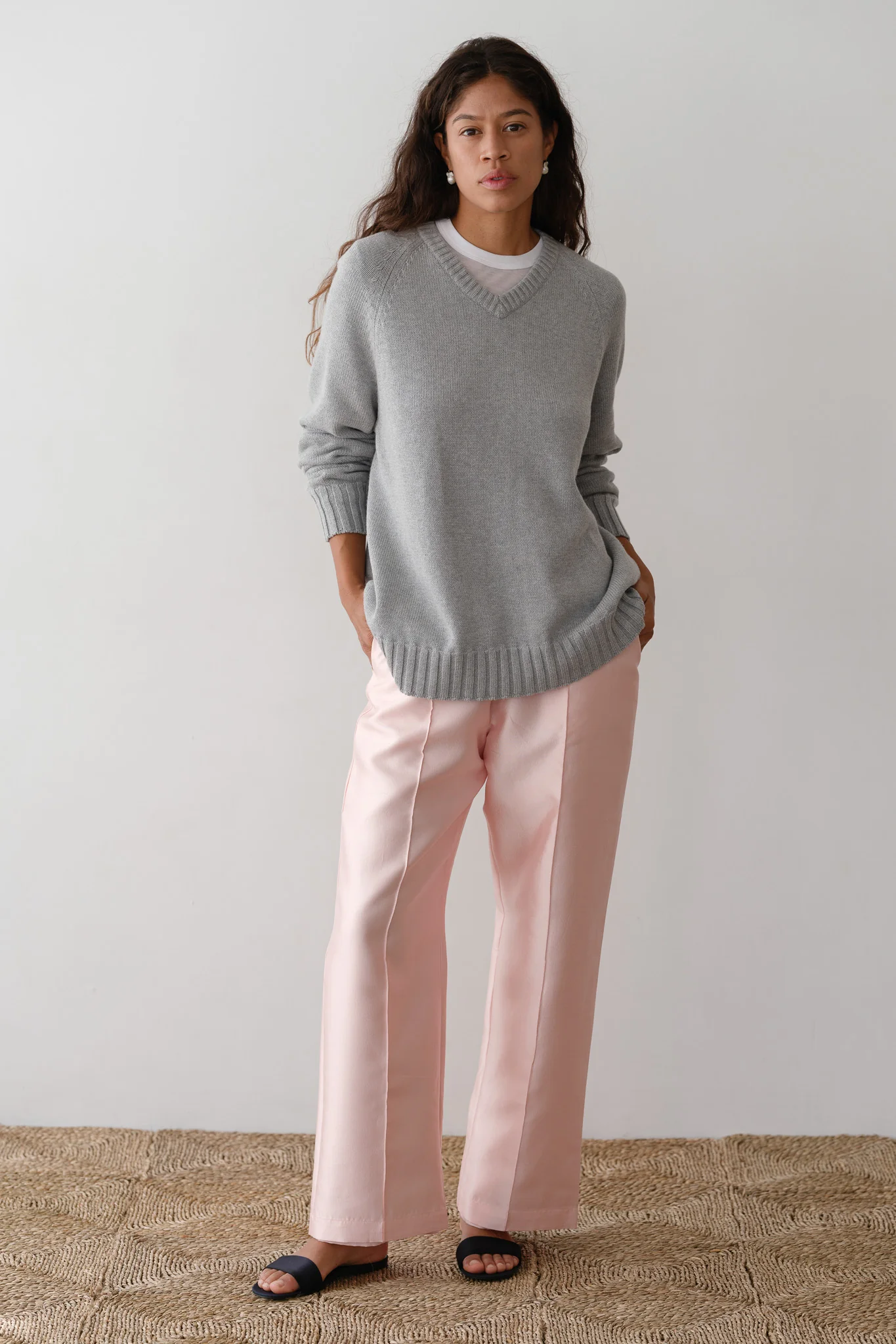 The Cotton Cashmere V-Neck Sweater