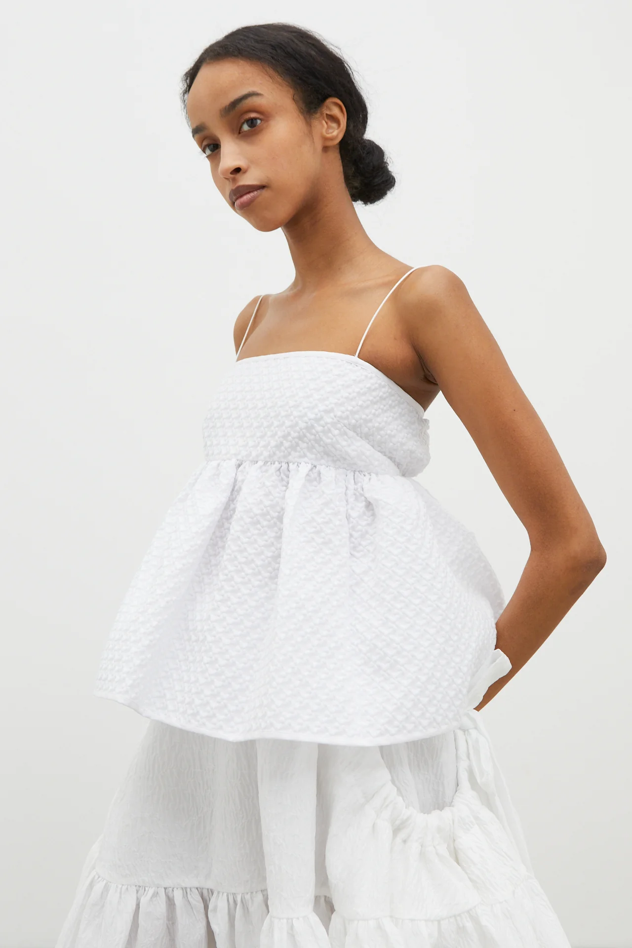 SELENA | TOP BLOSSOM MATELASS… WHITE