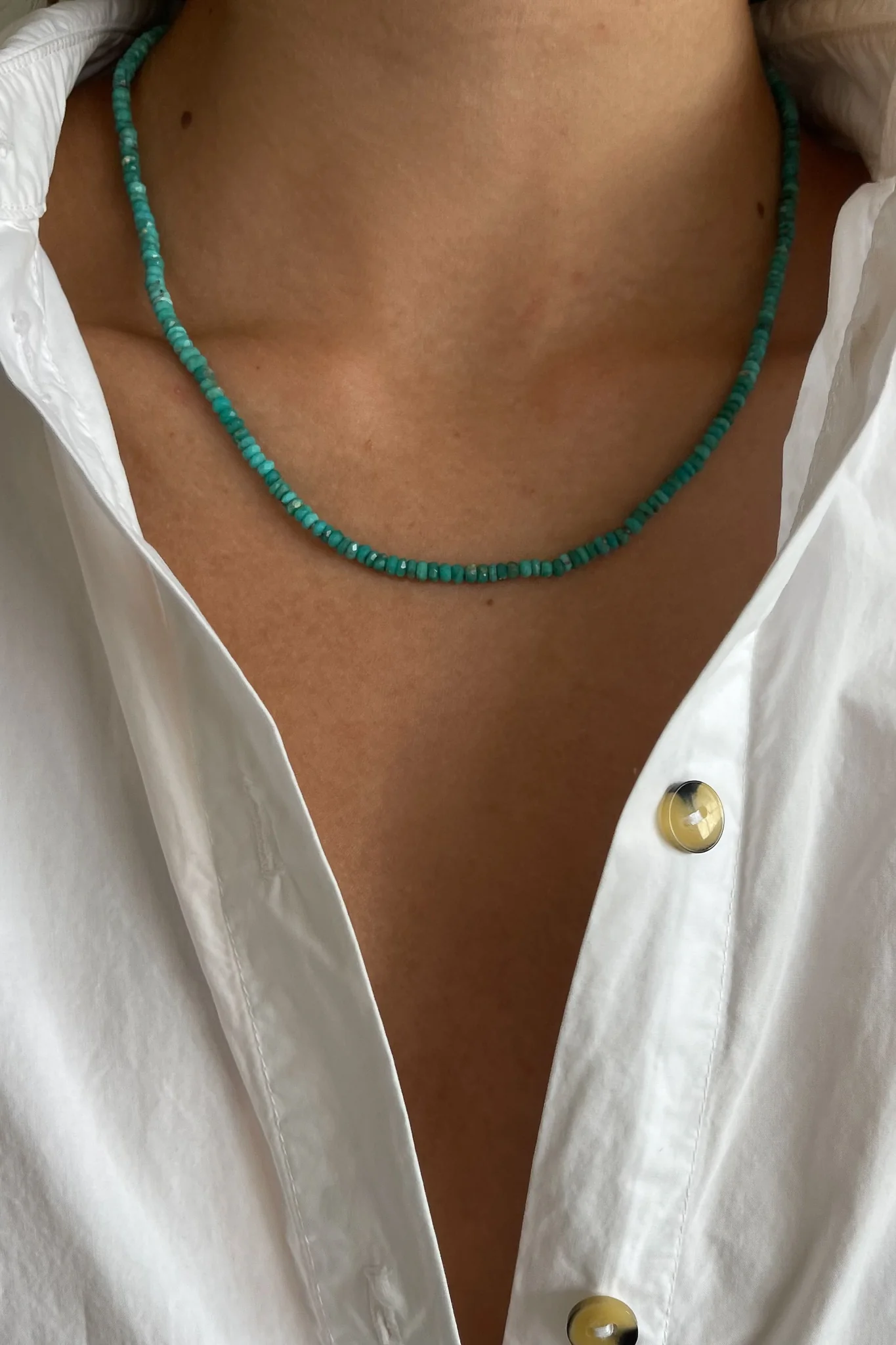 The Turquoise Small Faceted Necklace