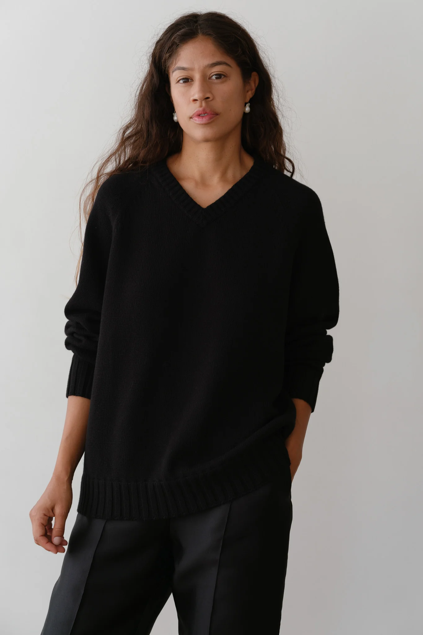 The Cotton Cashmere V-Neck Sweater