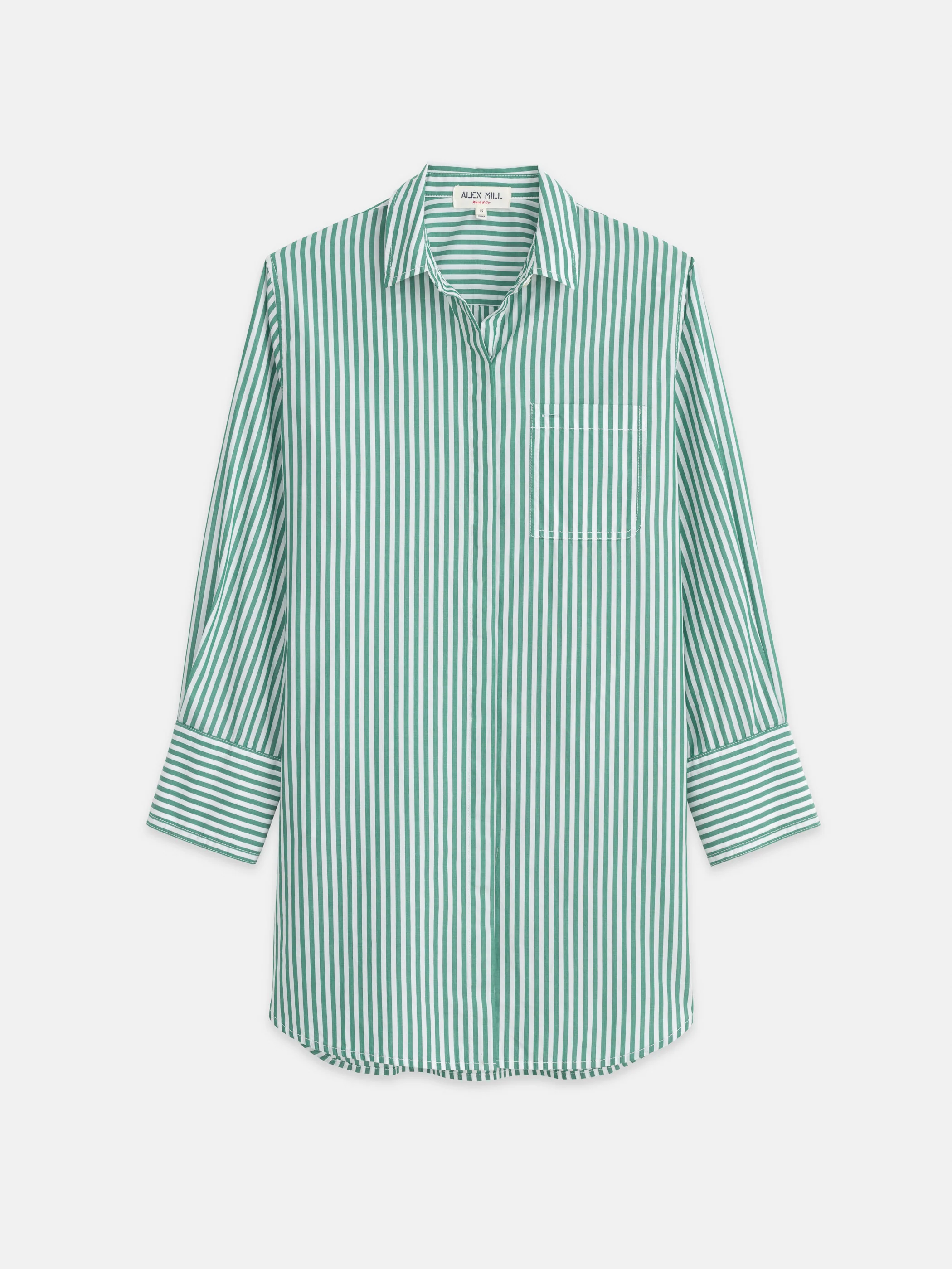 Belle Shirt Dress in Striped Cotton Poplin
