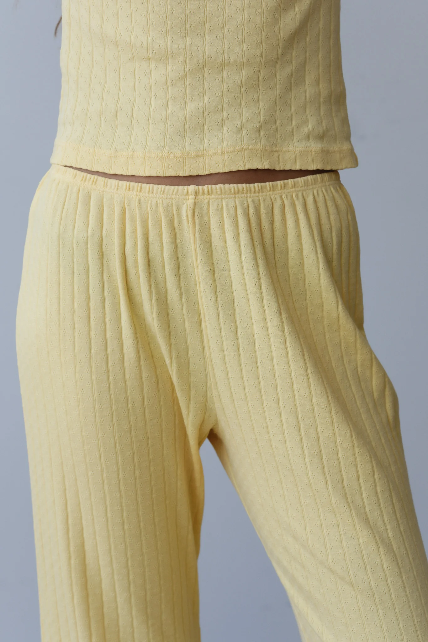 The Pointelle Simple Crop Pant