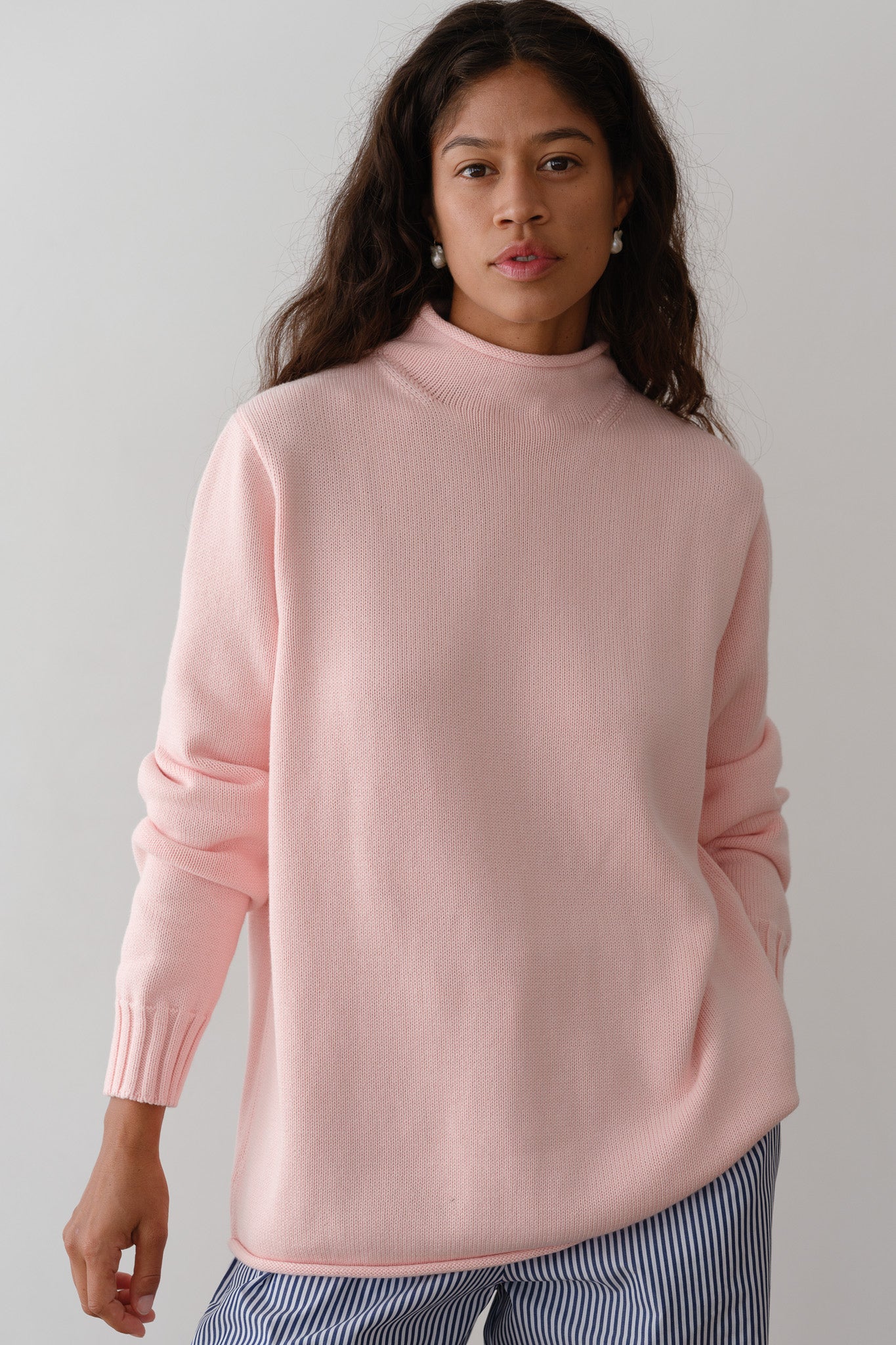 The Cotton Cashmere Roll Neck Sweater