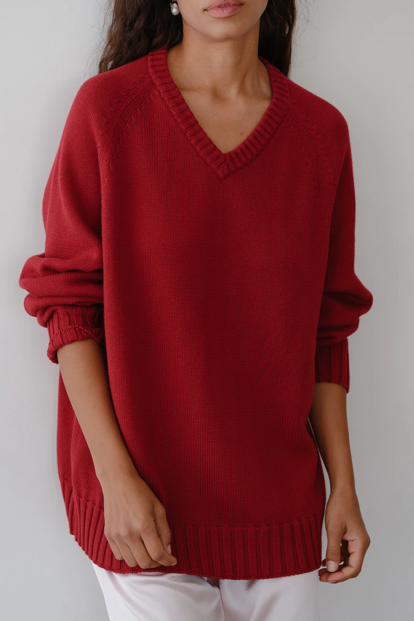 The Cotton Cashmere V-Neck Sweater