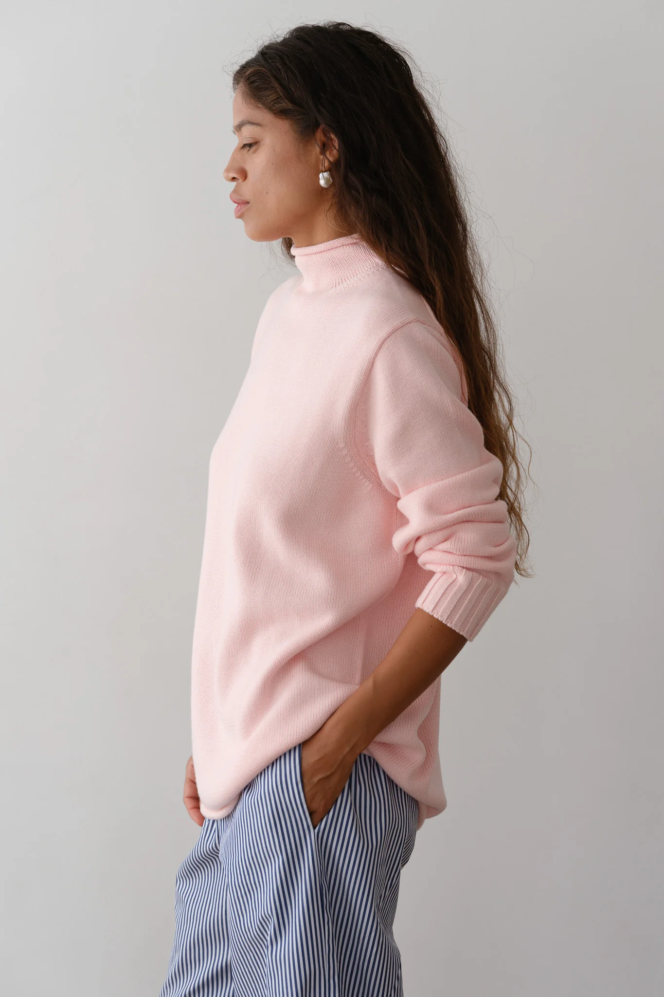 The Cotton Cashmere Roll Neck Sweater