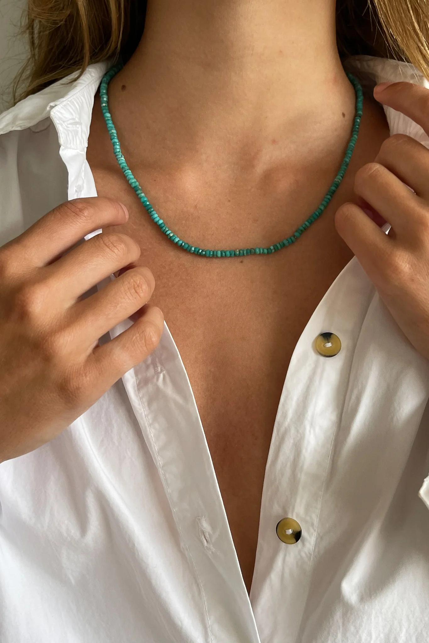 The Turquoise Small Faceted Necklace