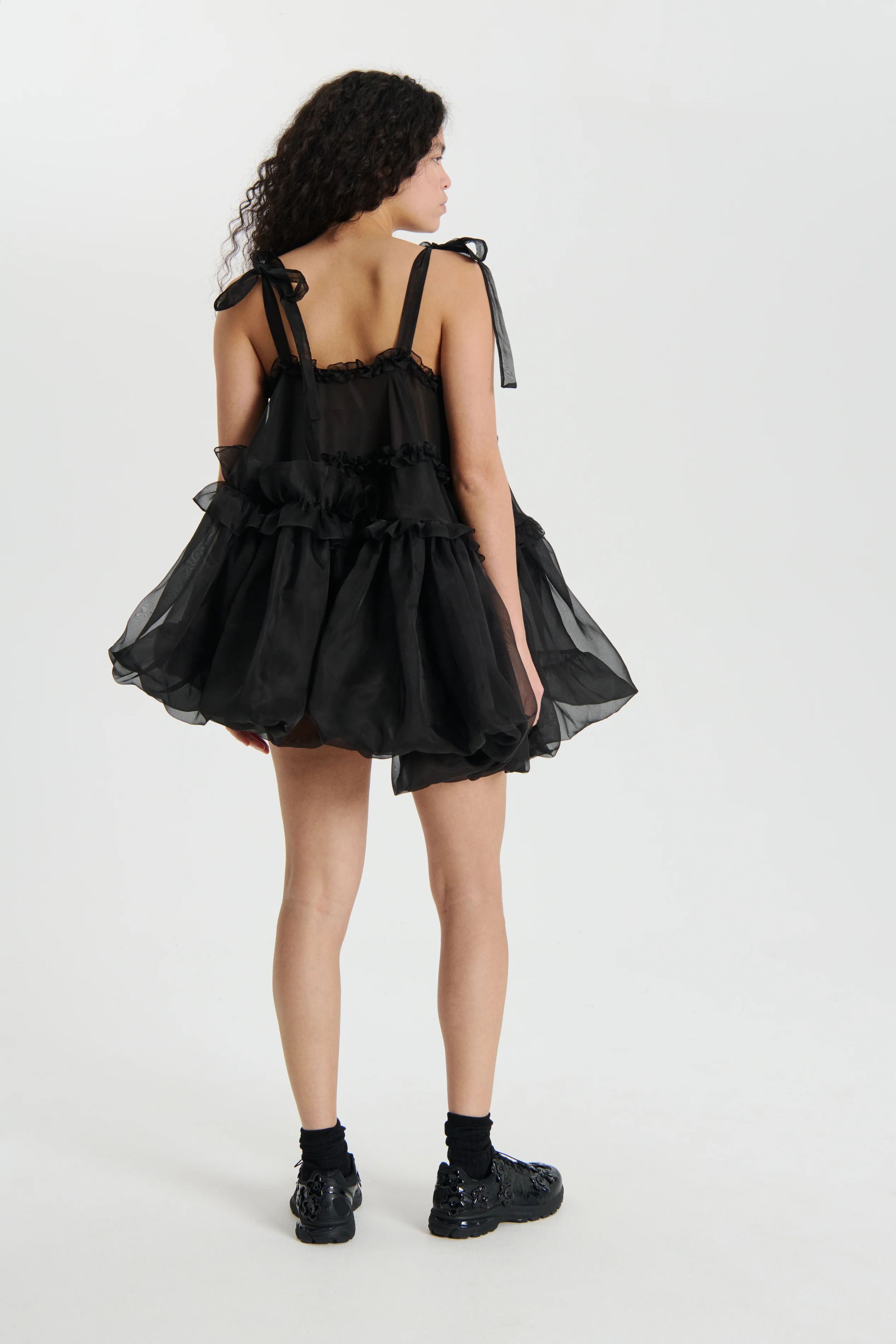 CRISTINA | DRESS SATIN ORGANZA BLACK